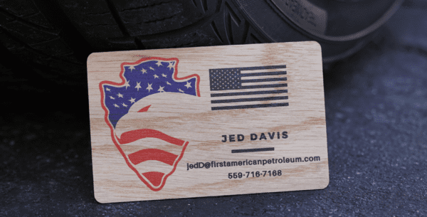 White Oak Wood Business Cards | Made from REAL WOOD. | Contact us.