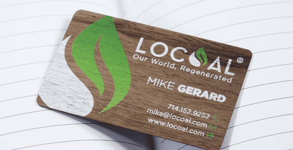 Black Walnut Wood Business Cards. | Made from REAL WOOD. | Contact us.