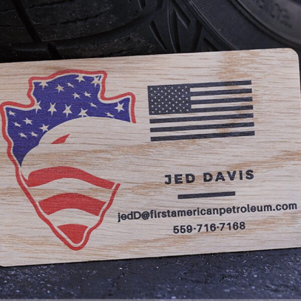 White Oak Wood Business Cards